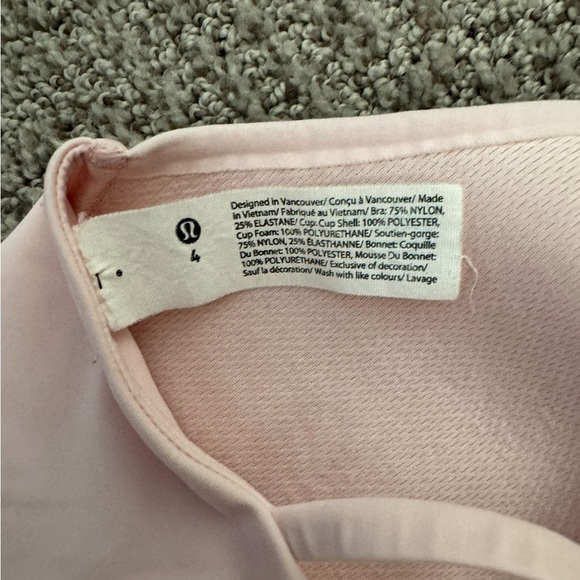 Lululemon Like a Cloud Longline Bra B/C Cup in Strawberry Milkshake Size 4 - Picture 5 of 5